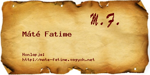 Máté Fatime névjegykártya